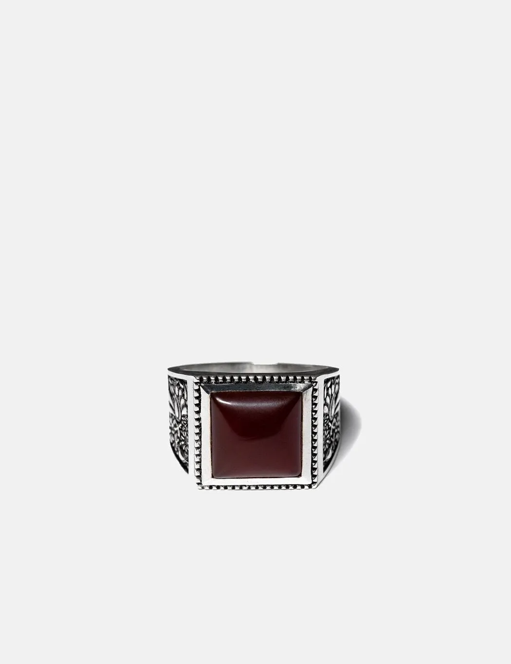 Maple Buick Ring - Silver 925/Red Garnet sold by Article London product image thumbnail 3