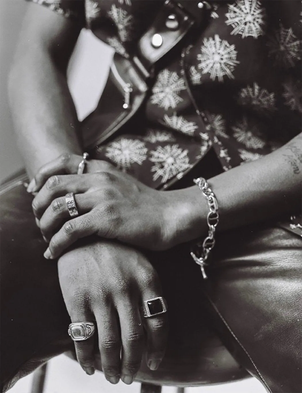 Maple Buick Ring - Silver 925/Red Garnet sold by Article London product image thumbnail 4