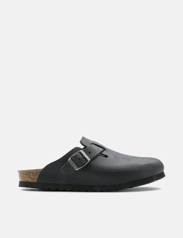 Birkenstock Boston (Nubuck) - Oiled Black sold by Article London