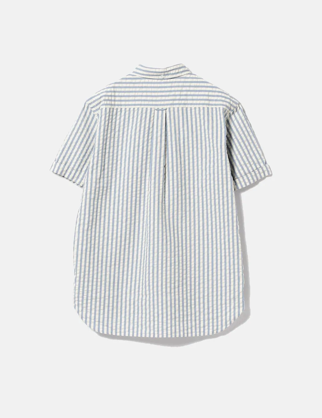 Beams Plus B.D Short Sleeve Pullover Shirt (Seersucker) - Indigo Blue sold by Article London product image thumbnail 5