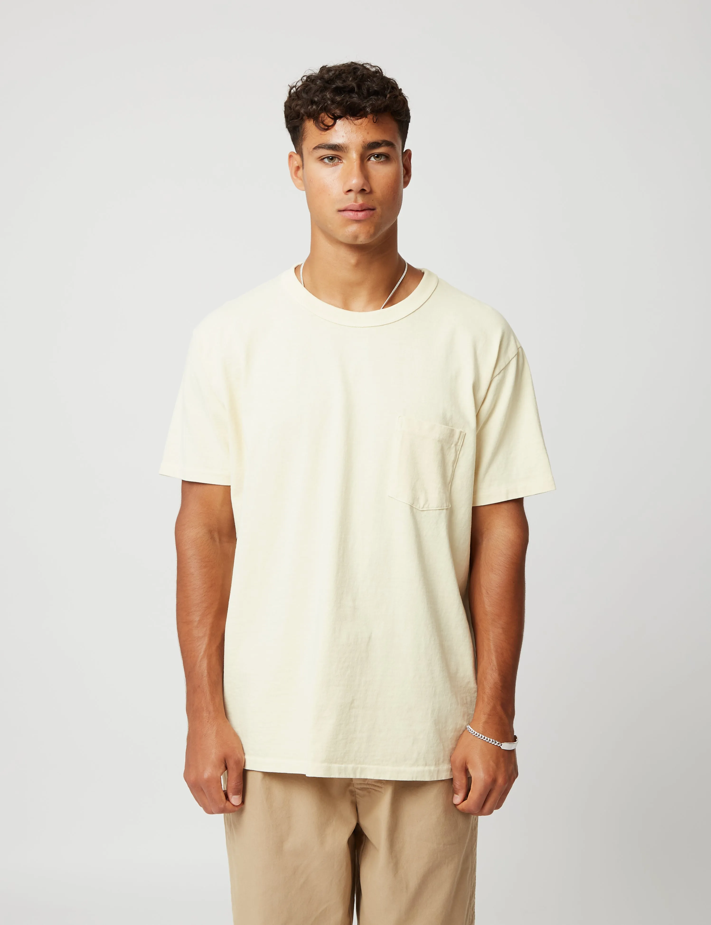Velva Sheen Pigment Dyed USA Made Pocket T-Shirt - Yellow sold by Article London