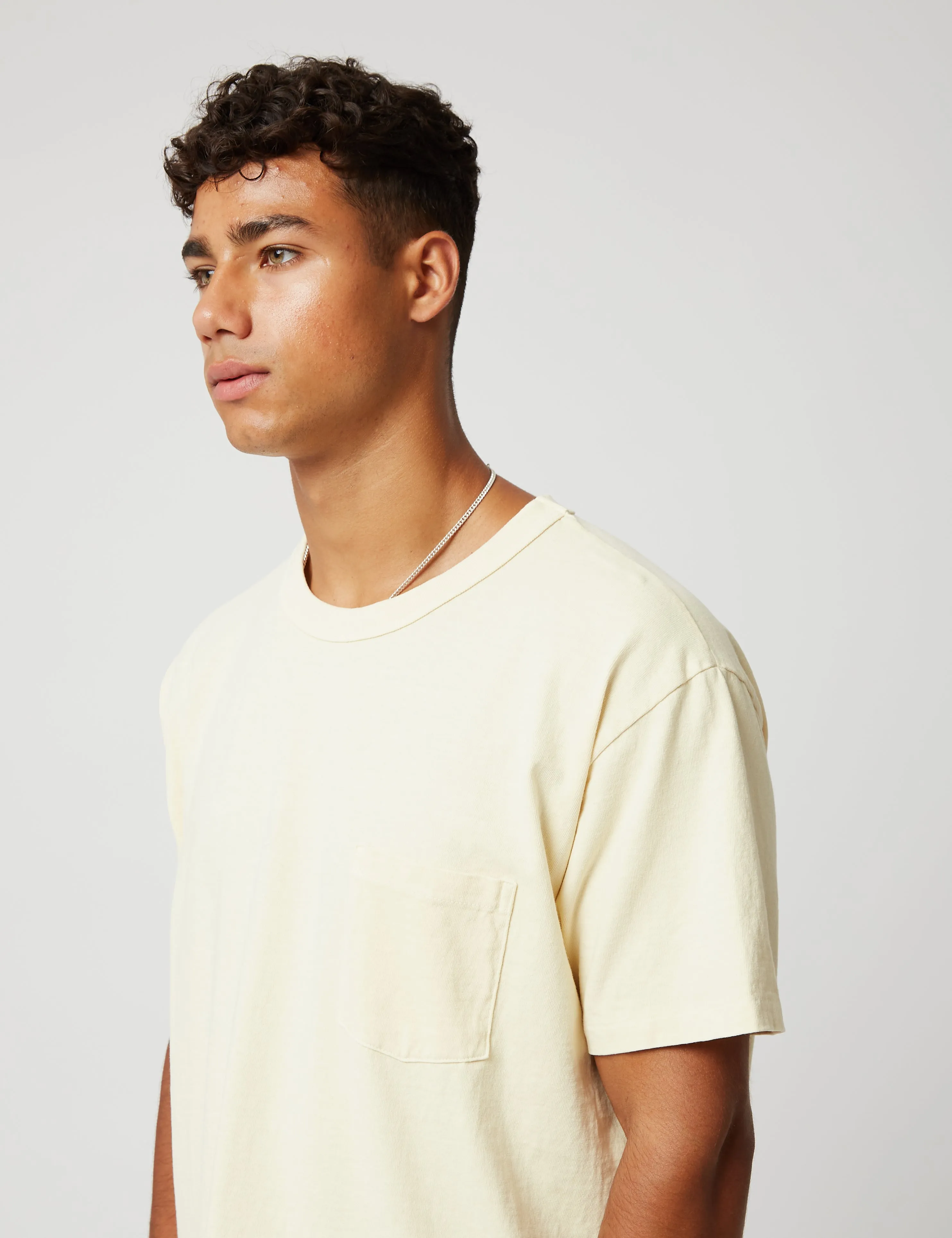 Velva Sheen Pigment Dyed USA Made Pocket T-Shirt - Yellow sold by Article London product image thumbnail 2