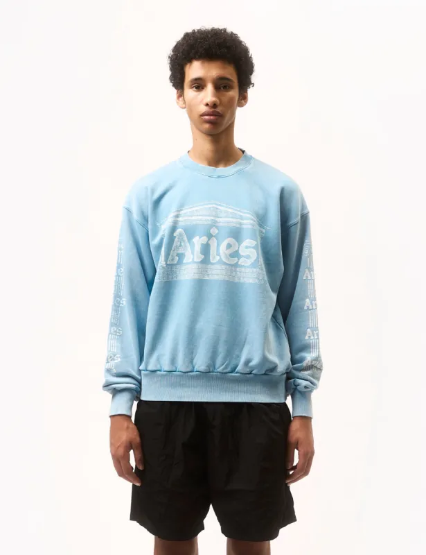 Aries Aged Ancient Column Sweatshirt - Pale Blue sold by Article London