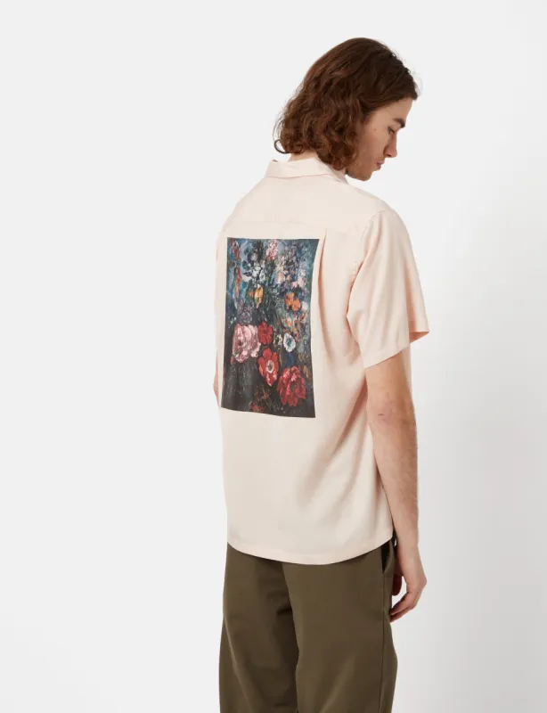 Portuguese Flannel Serigraphy Short Sleeve Shirt - Rose Red sold by Article London