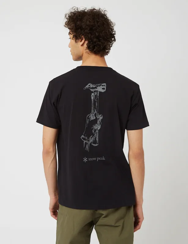 Snow Peak Peg & Hamer T-Shirt - Black sold by Article London