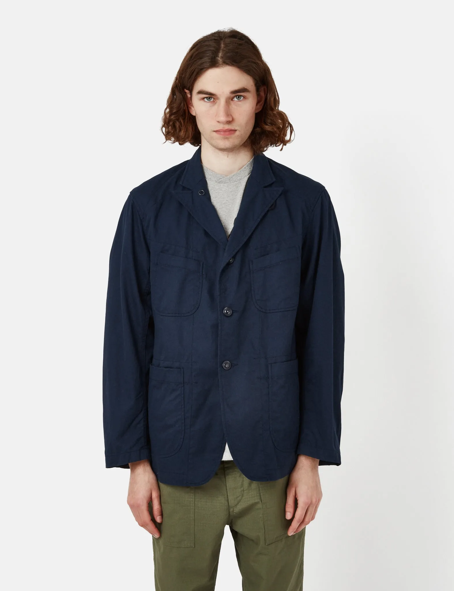Engineered Garments Bedford Jacket (6.5oz Flat Twill) - Navy Blue sold by Article London