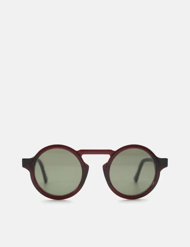 Oscar Deen Panda Sunglasses - Claret/Moss made by Article London