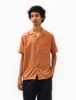 Portuguese Flannel Face Short Sleeve Shirt - Brick sold by Article London