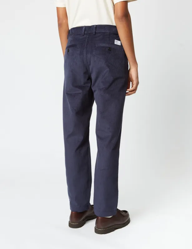 Bhode x Brisbane Cord Pant (Relaxed, Straight) - Navy Blue sold by Article London