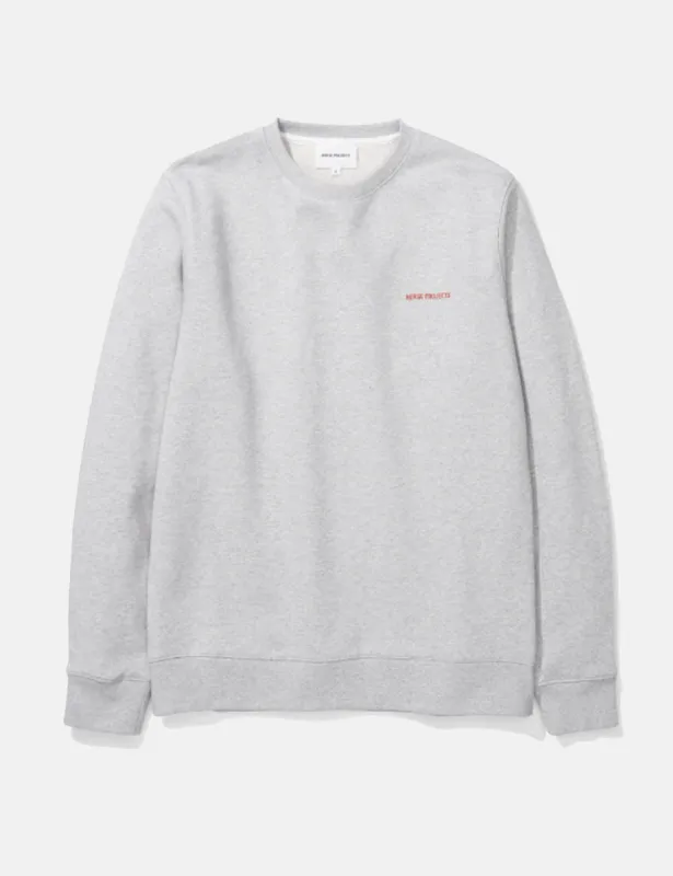 Norse Projects Vagn Norse Projects Logo Sweatshirt - Light Grey Melange sold by Article London