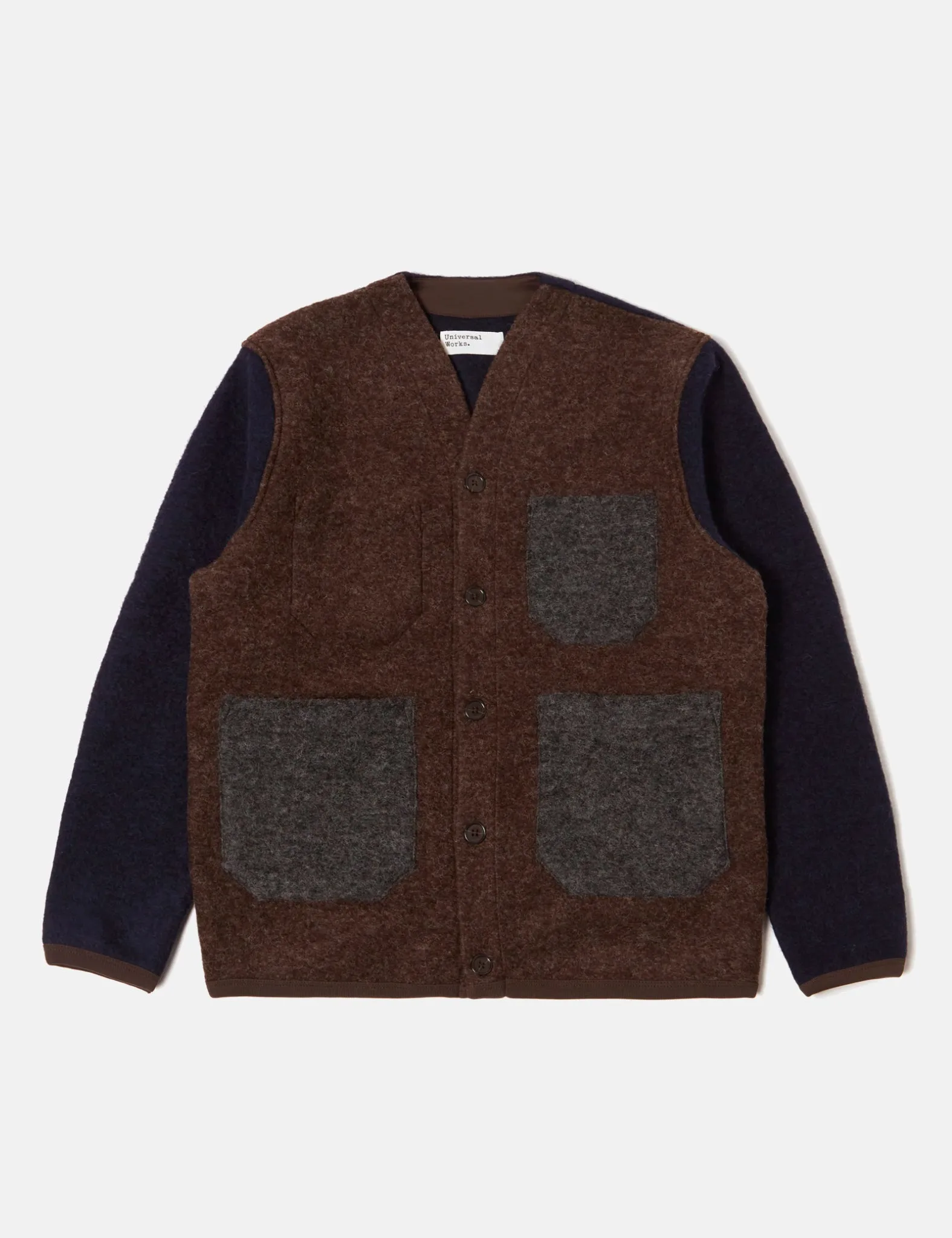Universal Works Mixed Cardigan - Brown sold by Article London product image thumbnail 5