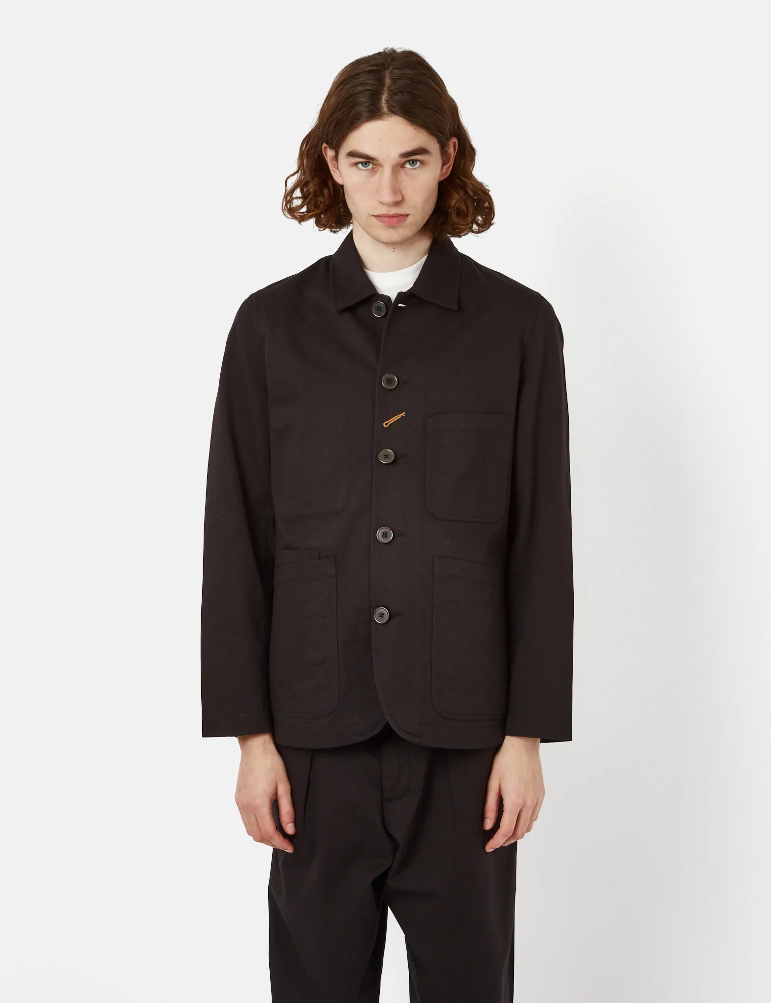 Universal Works Bakers Jacket - Black sold by Article London