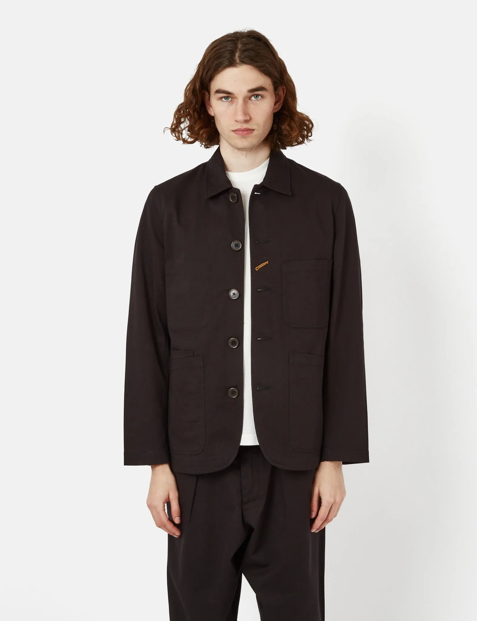 Universal Works Bakers Jacket - Black sold by Article London product image thumbnail 4