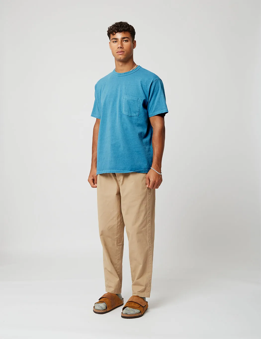 Velva Sheen Pigment Dyed USA Made Pocket T-Shirt - Azure Blue sold by Article London product image thumbnail 3