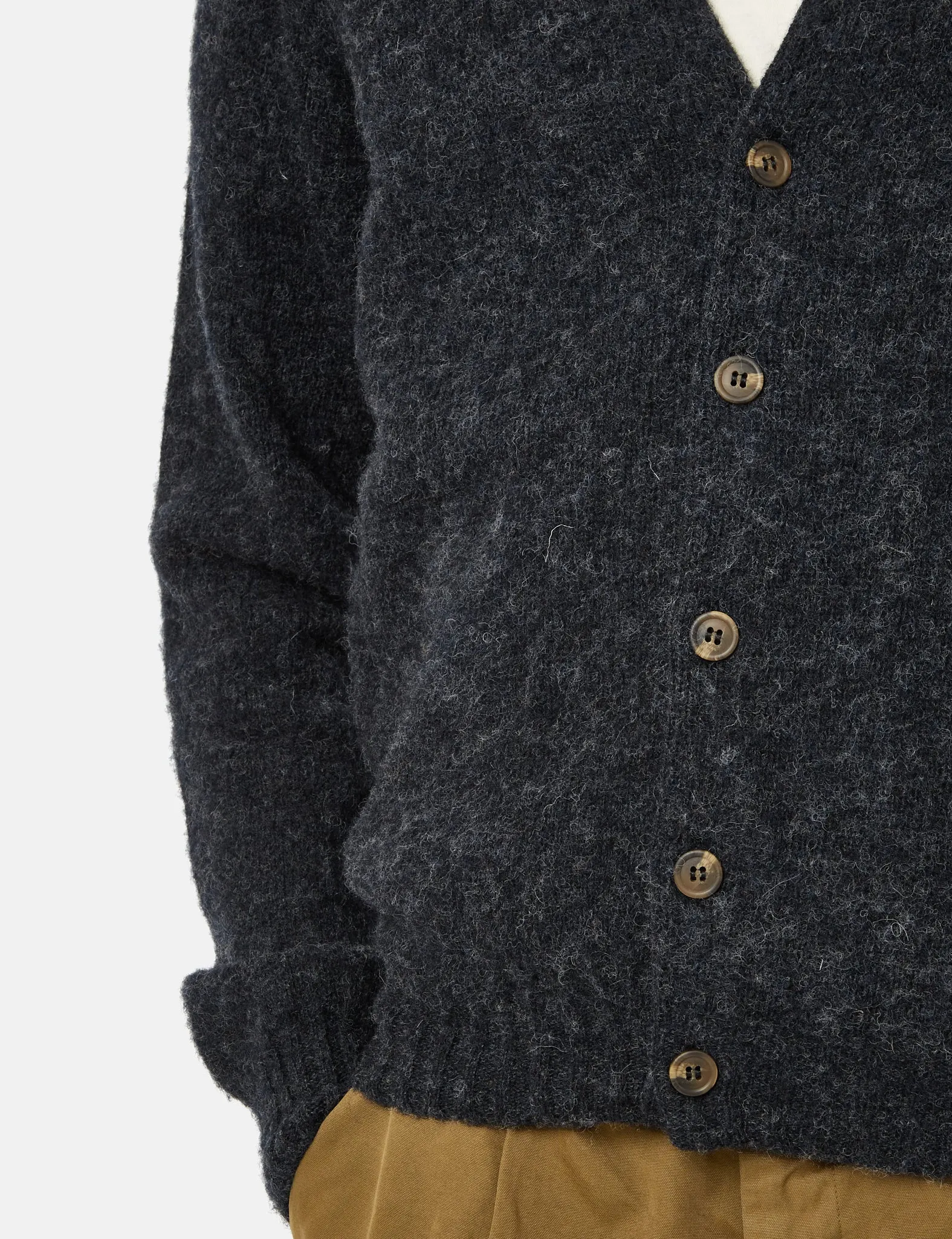 Bhode Lambswool Cardigan (Made in Scotland) - Charcoal Grey sold by Article London product image thumbnail 2