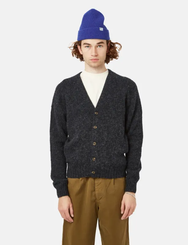 Bhode Lambswool Cardigan (Made in Scotland) - Charcoal Grey sold by Article London