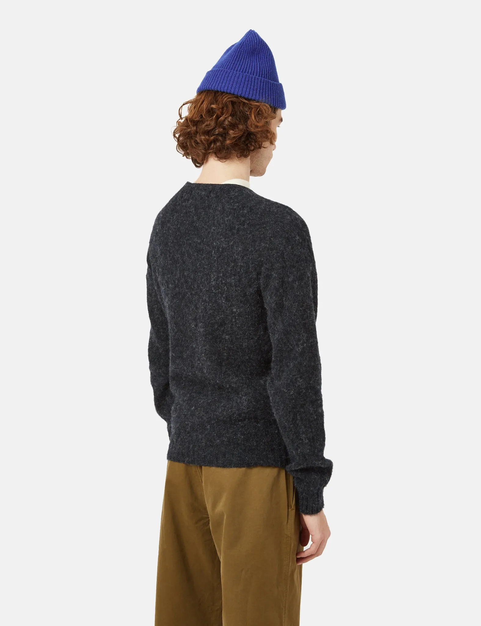 Bhode Lambswool Cardigan (Made in Scotland) - Charcoal Grey sold by Article London product image thumbnail 5