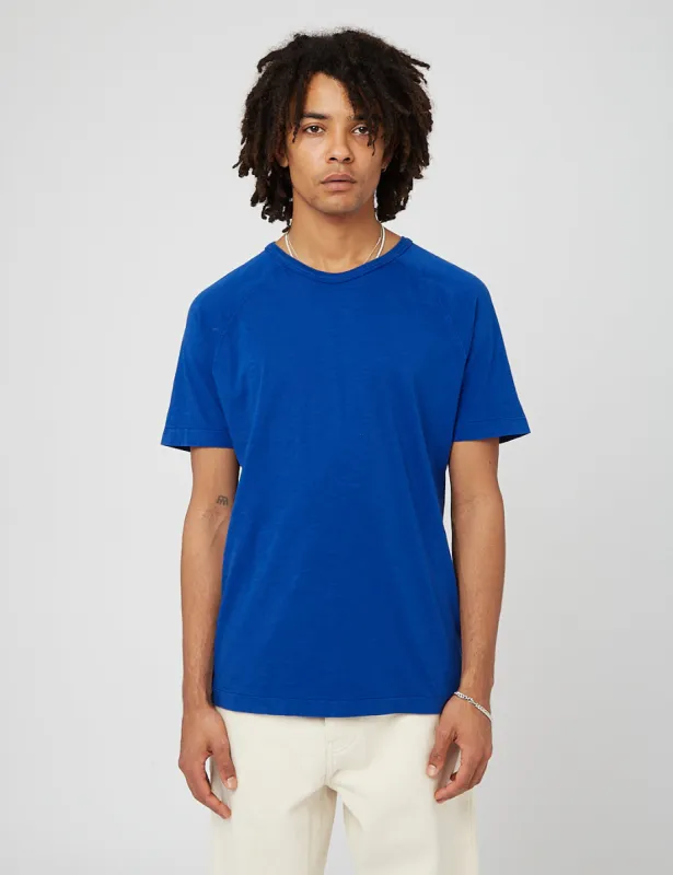 YMC Television Raglan T-Shirt - Blue sold by Article London