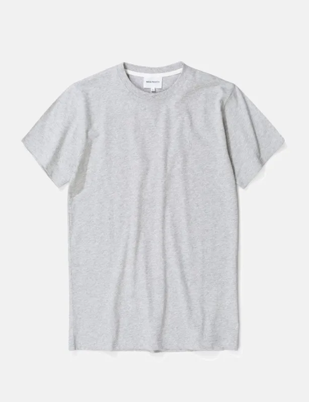 Norse Projects Niels Standard Logo Patch T-Shirt - Light Grey Melange sold by Article London