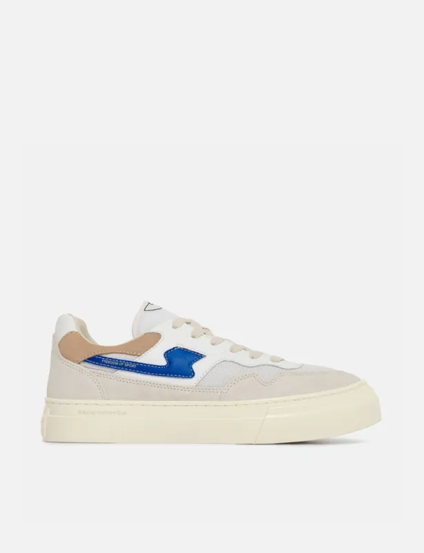 Stepney Workers Club Pearl S-Strike Trainers (Suede Mix) - Ecru/Blue sold by Article London