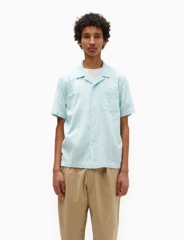 Universal Works Road Fluro Shirt - Sky Blue/Green sold by Article London