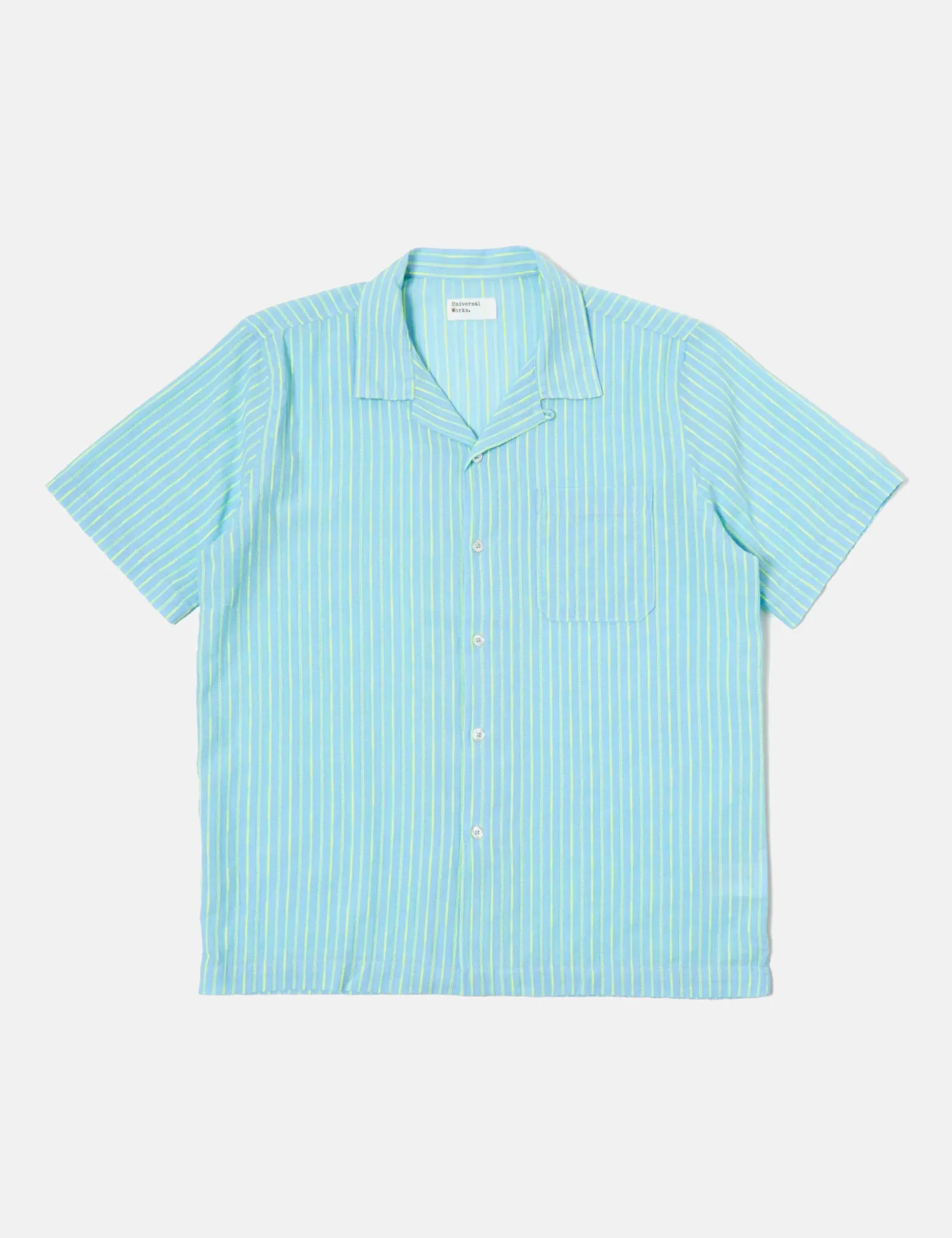 Universal Works Road Fluro Shirt - Sky Blue/Green sold by Article London product image thumbnail 5