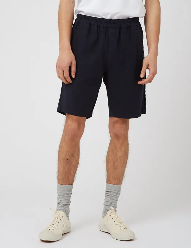 Folk Cotton Linen Shorts - Navy Blue sold by Article London
