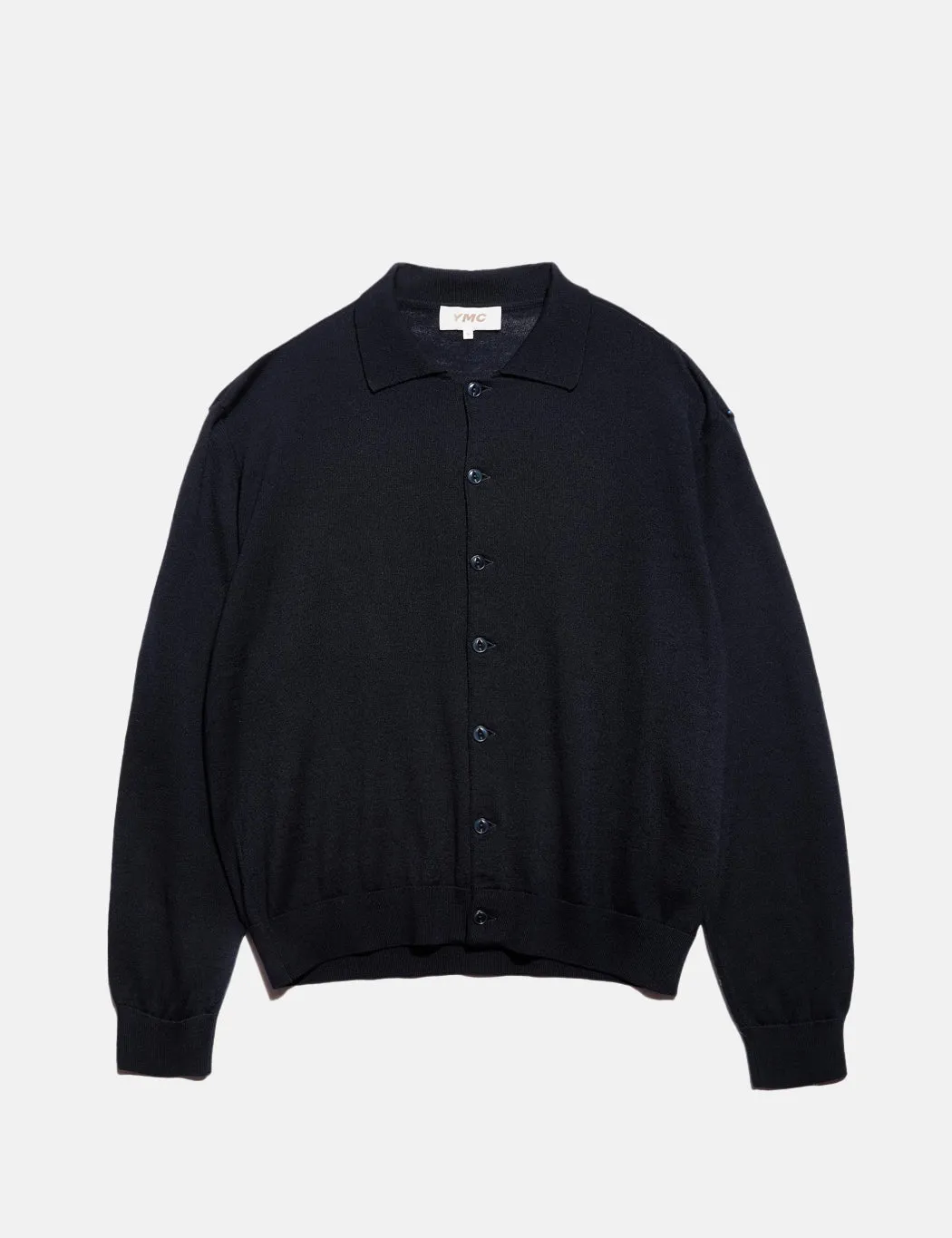 YMC Rat Pack Cardigan (Organic) - Navy Blue sold by Article London