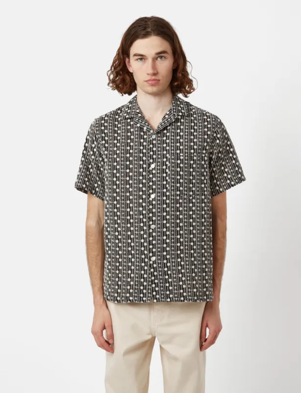 Portuguese Flannel Piros Short Sleeve Shirt - Black sold by Article London
