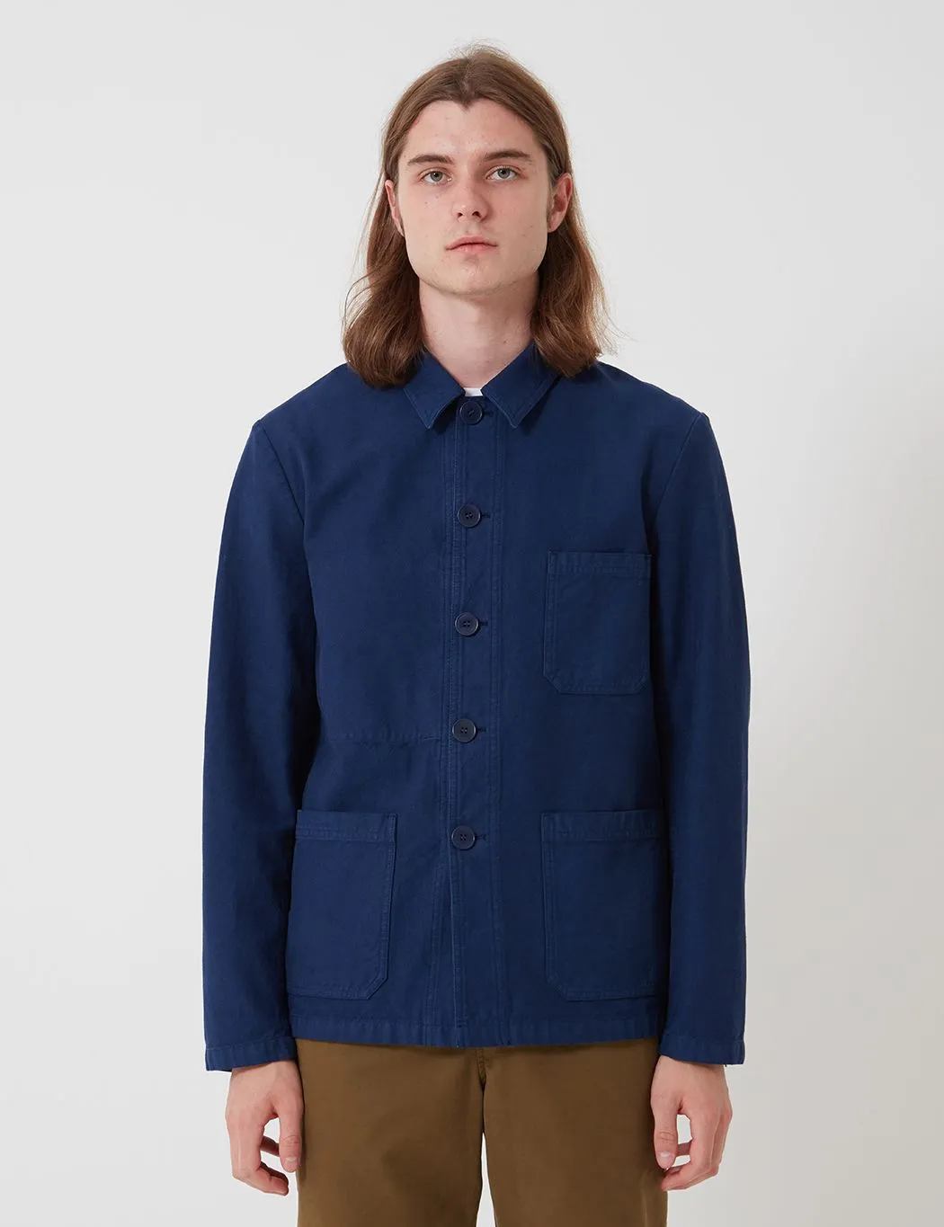 Bhode Chore Workwear Jacket (Overdyed) - Medieval Navy sold by Article London