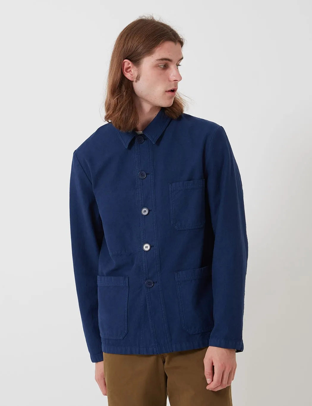 Bhode Chore Workwear Jacket (Overdyed) - Medieval Navy sold by Article London product image thumbnail 4