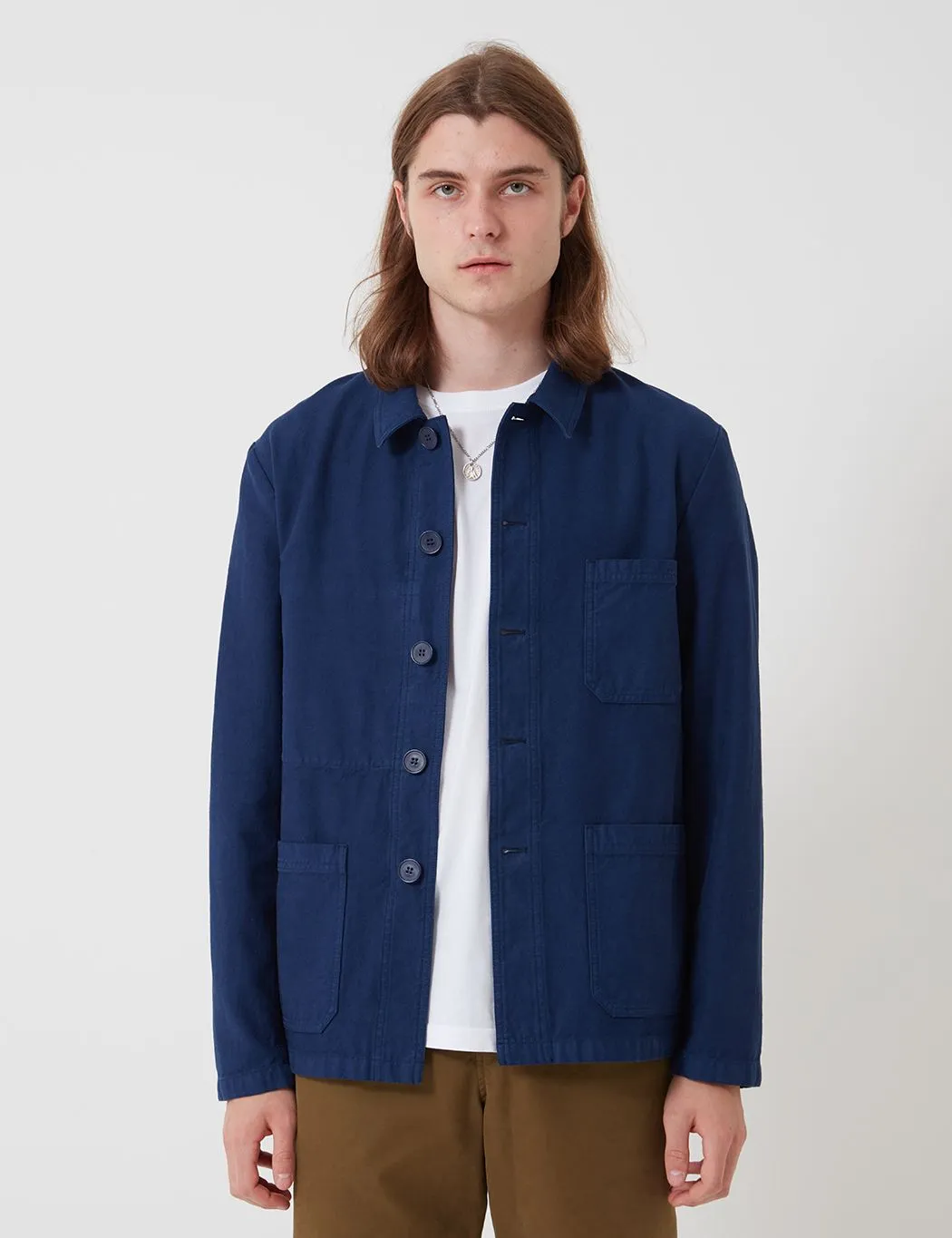 Bhode Chore Workwear Jacket (Overdyed) - Medieval Navy sold by Article London product image thumbnail 5