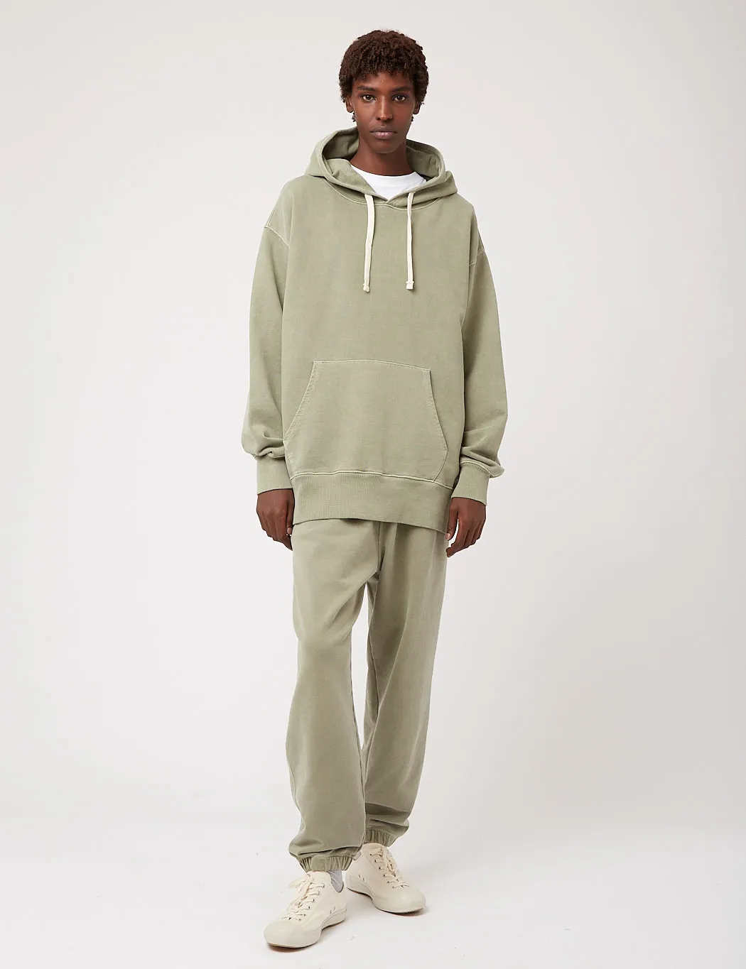 Nigel Cabourn Arrow Hooded Sweatshirt - Army Green sold by Article London product image thumbnail 3