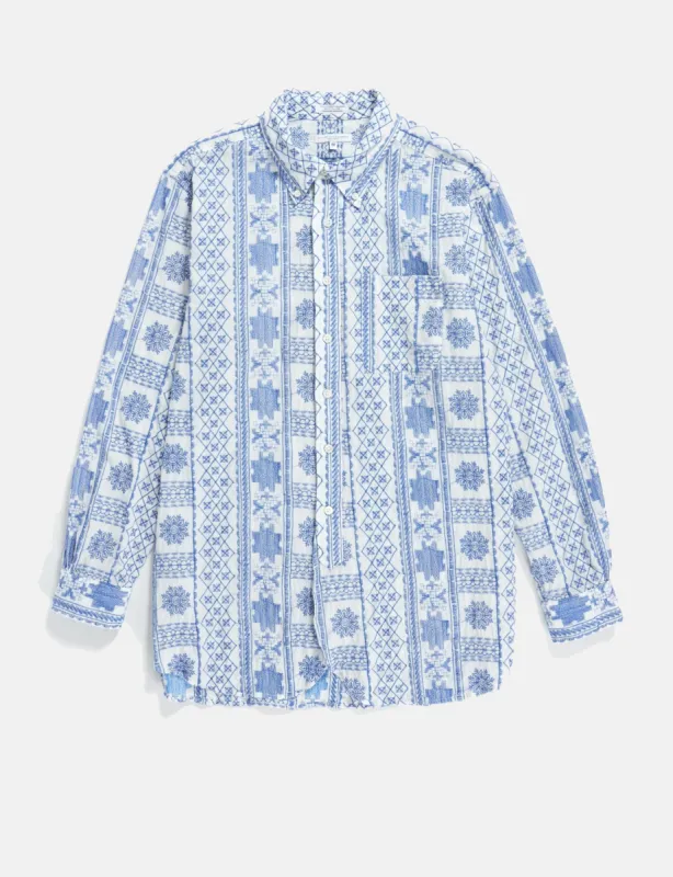 Engineered Garments 19 Century BD Shirt - Blue/White CP Embroidery sold by Article London
