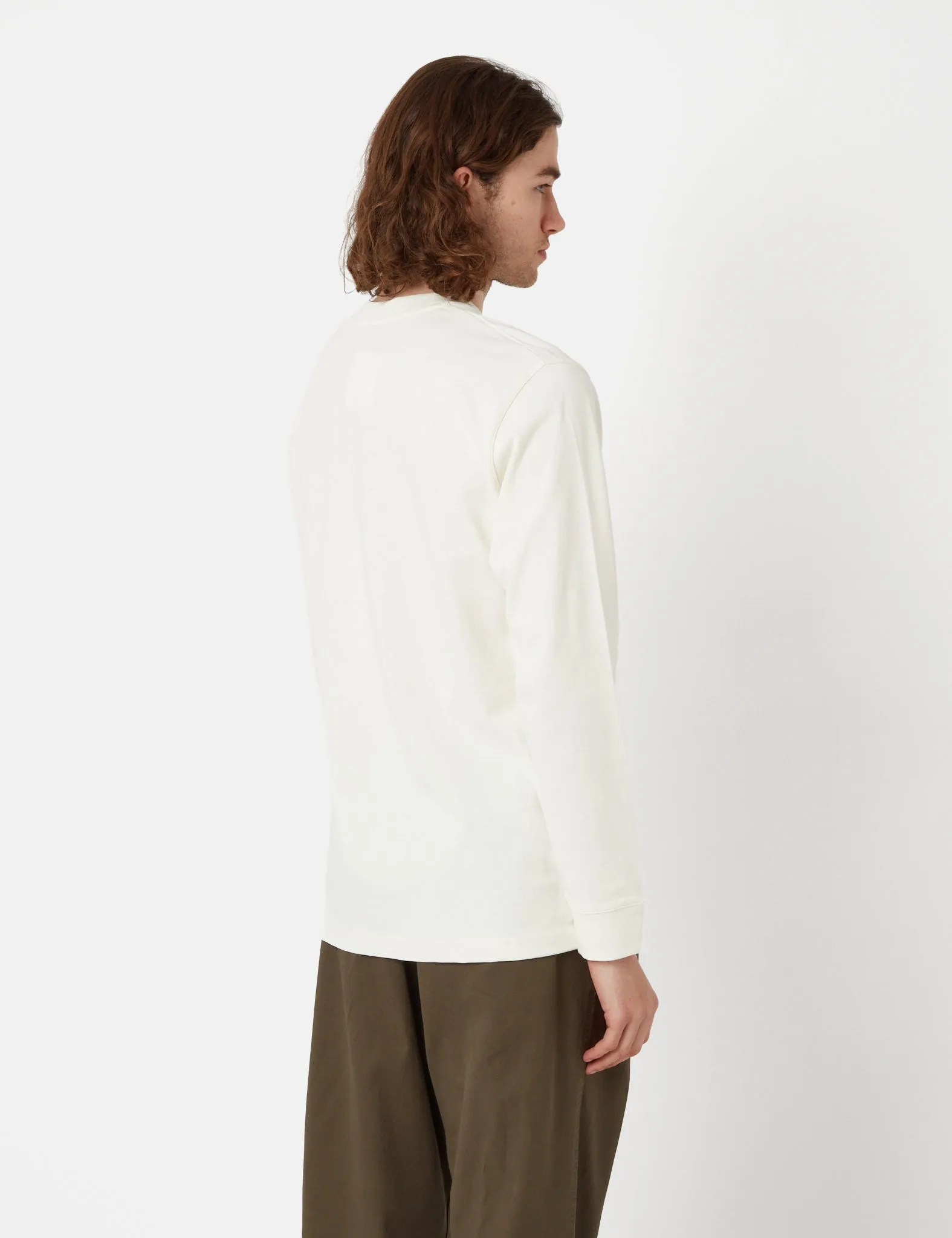 Norse Projects Heavy Logo Longsleeve T-Shirt - Ecru sold by Article London product image thumbnail 3