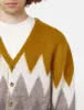 Beams Plus Mohair 9G Cardigan (Jacquard Stripe) - Mustard Yellow sold by Article London