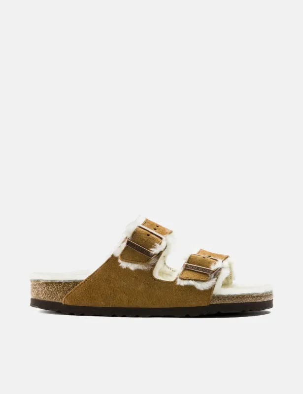 Womens Birkenstock Arizona Shearling (Narrow) - Mink sold by Article London