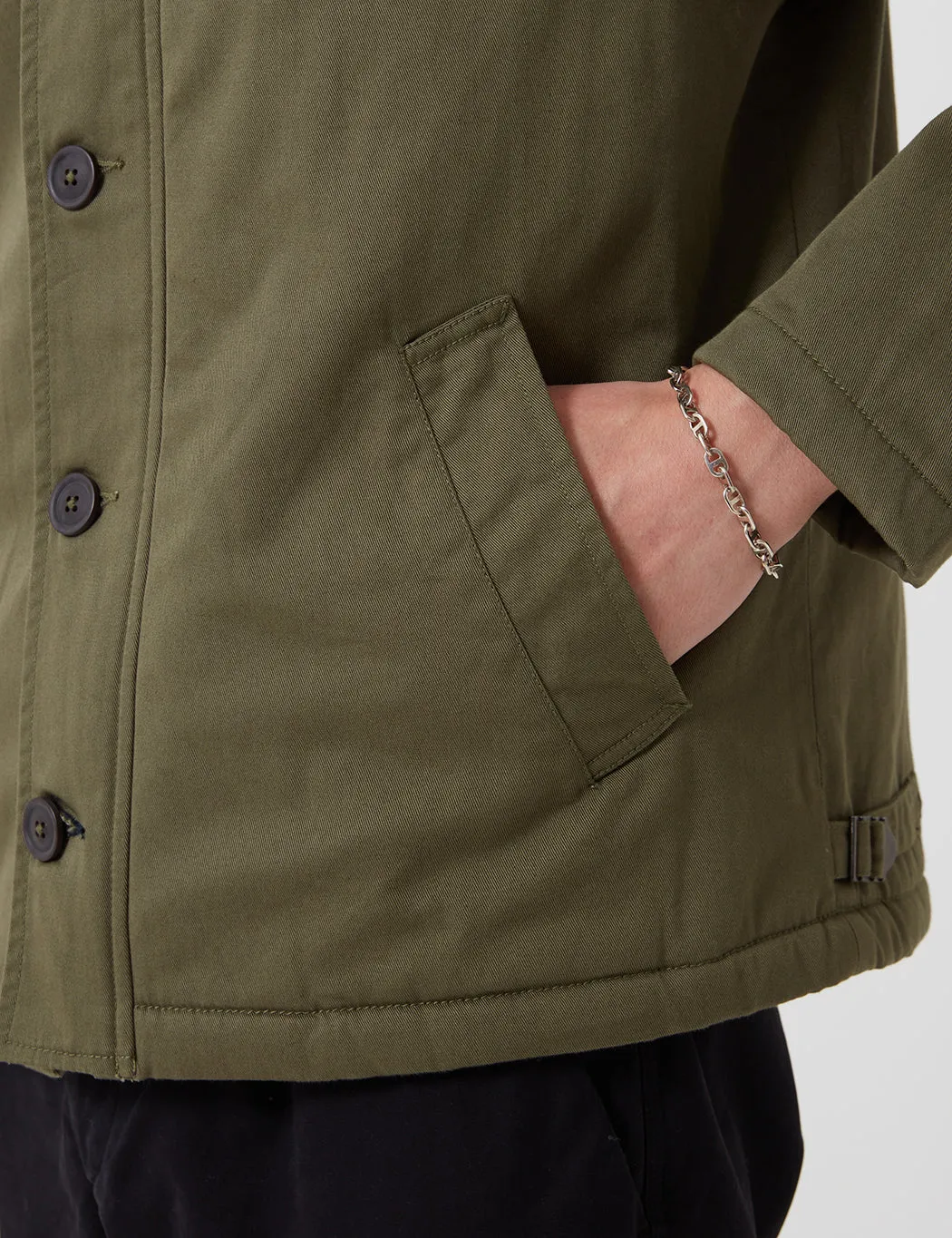 Universal Works N1 Jacket (Shearling) - Light Olive sold by Article London product image thumbnail 5