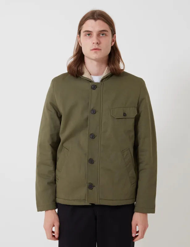 Universal Works N1 Jacket (Shearling) - Light Olive made by Universal Works