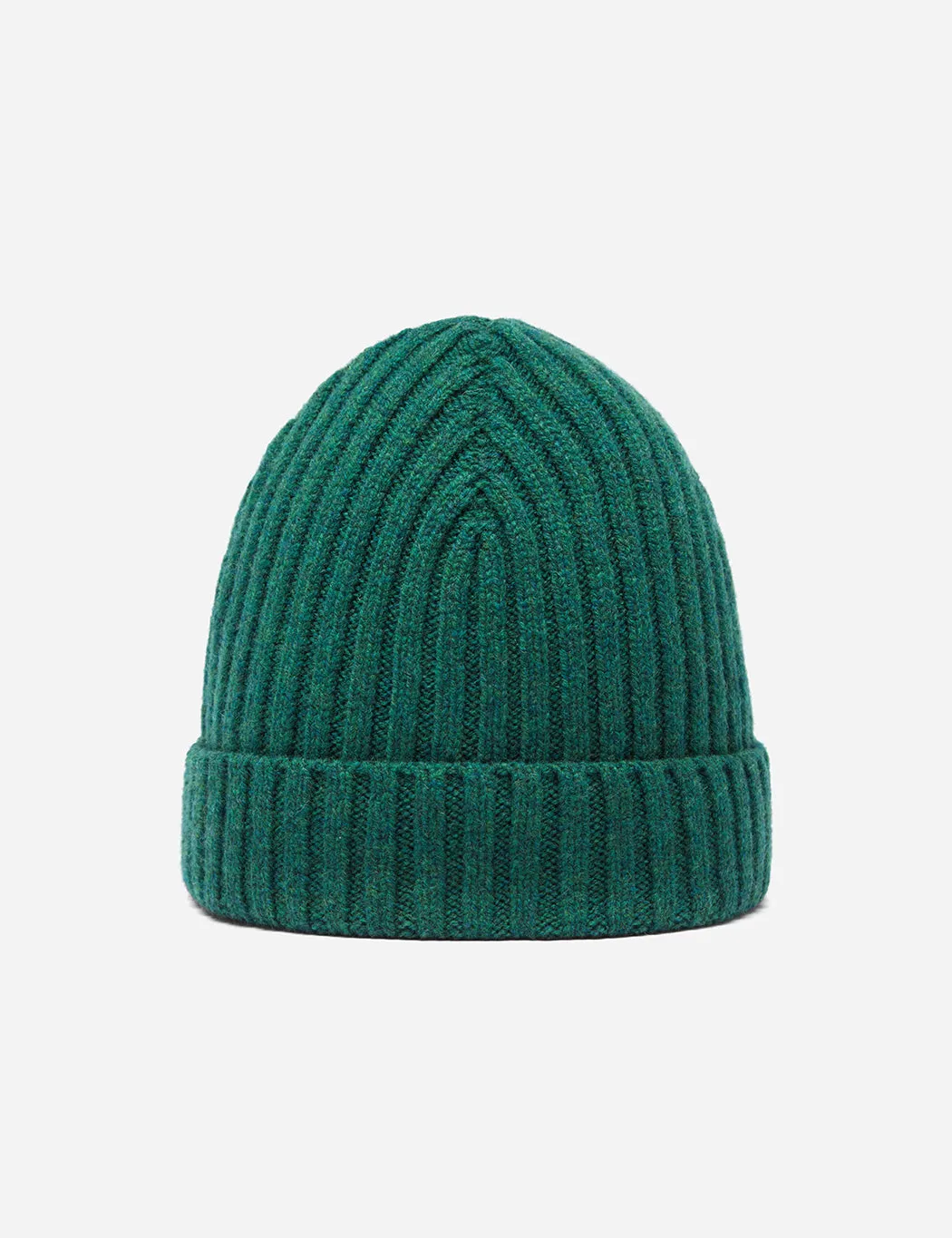 Bhode Rib Beanie Hat (Lambswool) - Fern Green sold by Article London