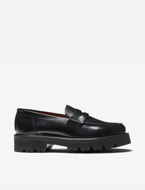 Grenson Jefferson Loafer (Hi Shine Leather) - Black sold by Article London