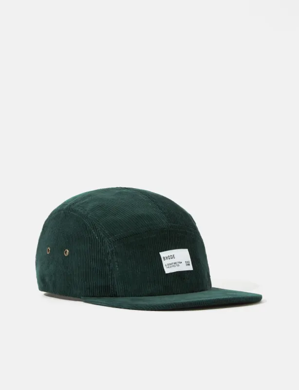 Bhode 5-Panel Cap (Cord) - Dark Forest Green sold by Article London