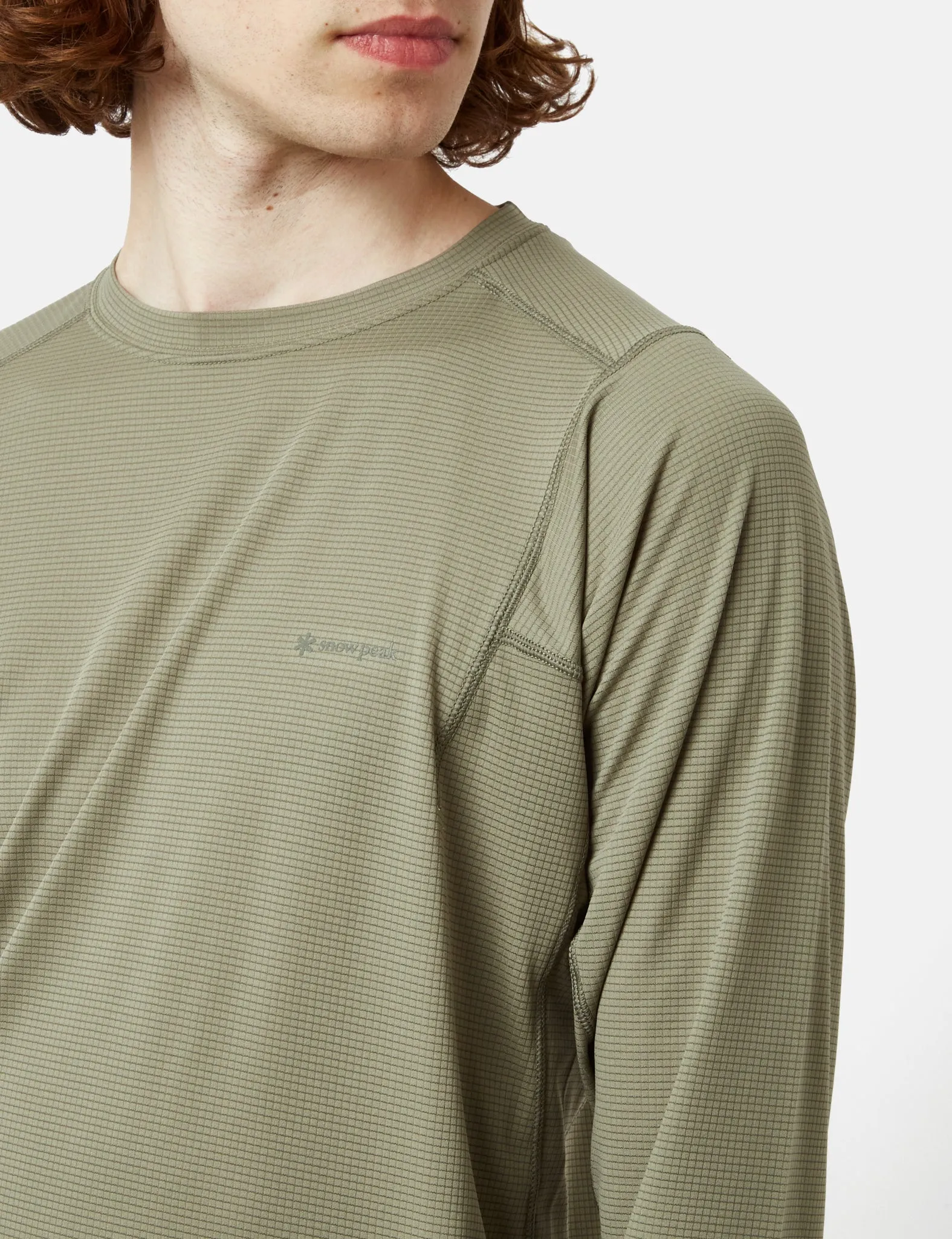 Snow Peak Pe Power Dry Long Sleeve T-Shirt - Khaki Brown sold by Article London product image thumbnail 2