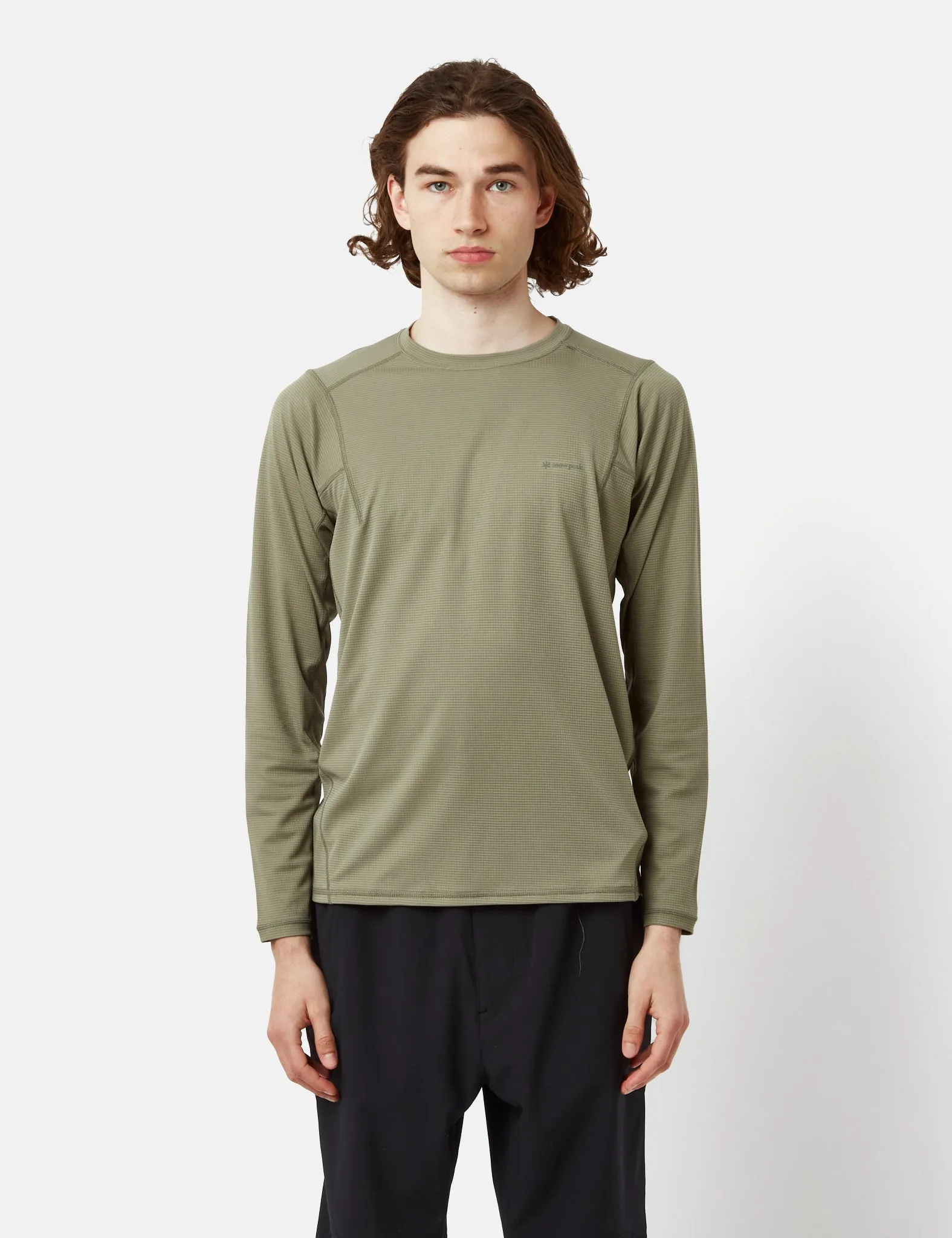Snow Peak Pe Power Dry Long Sleeve T-Shirt - Khaki Brown sold by Article London