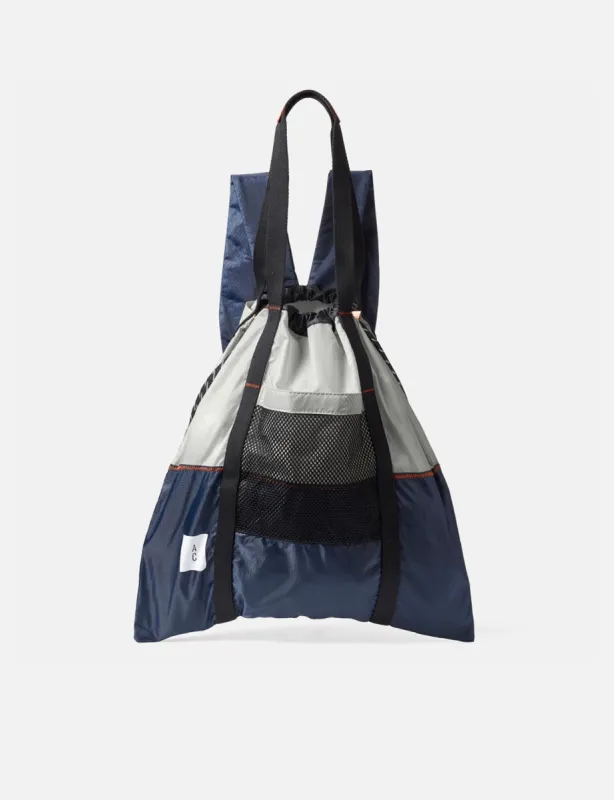 Ally Capellino Harvey Drawstring Backpack - Navy Blue/Grey sold by Article London
