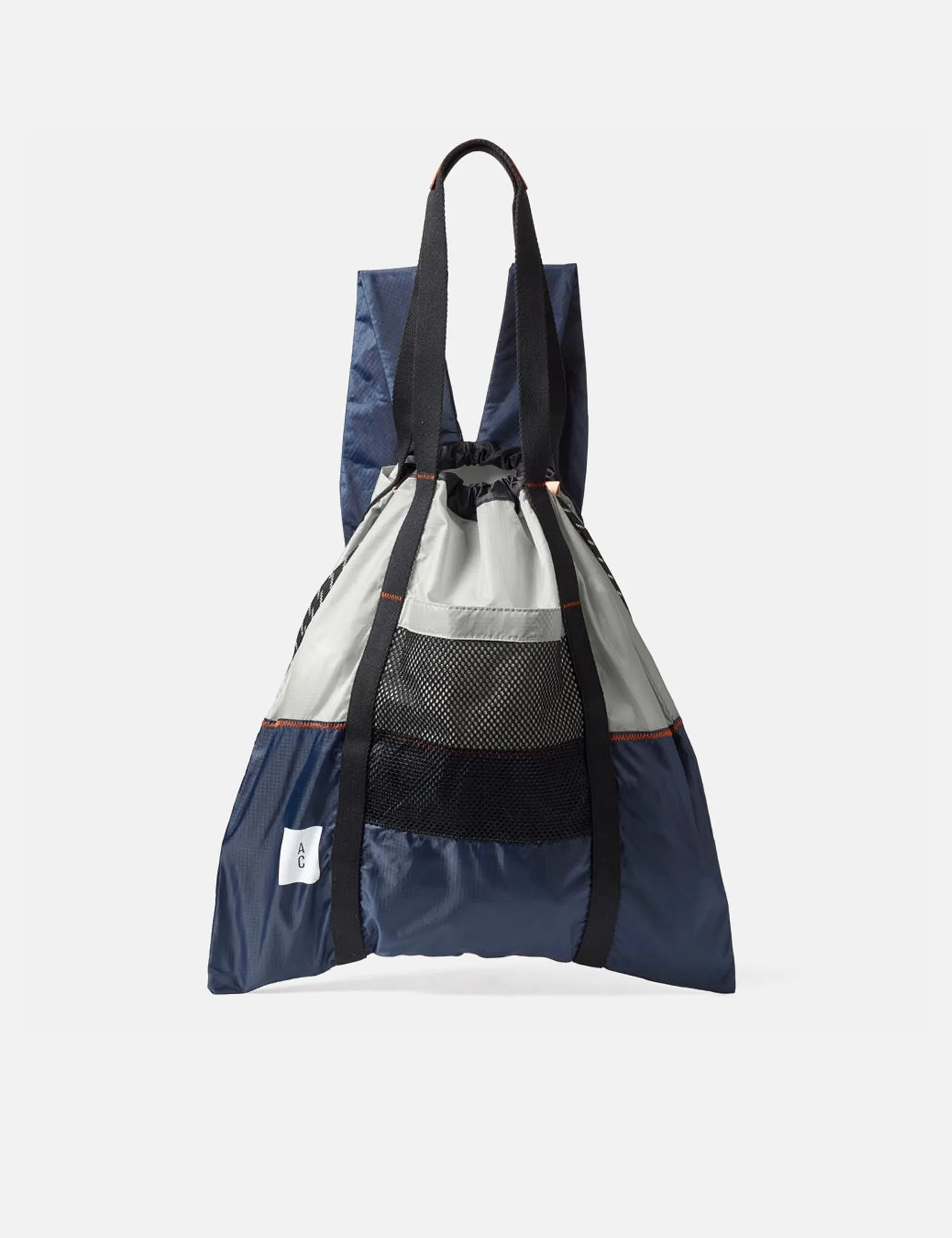 Ally Capellino Harvey Drawstring Backpack - Navy Blue/Grey sold by Article London