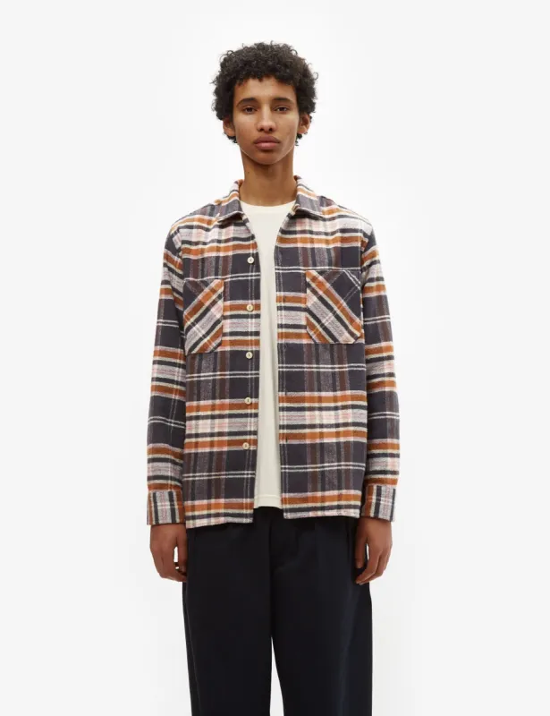 【HI FI FNK】Legacy Checked Shirt Our Legacy Heusen Shirt Oyster Check Hairy Flannel