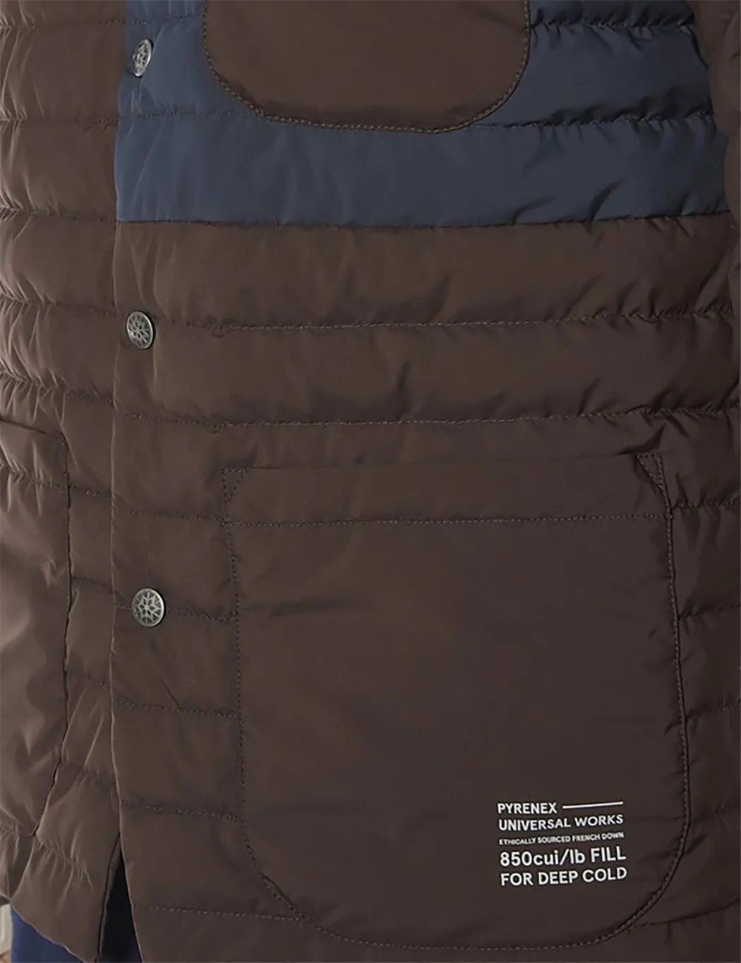 Universal Works x Pyrenex Down Overshirt - Seal Brown sold by Article London product image thumbnail 4