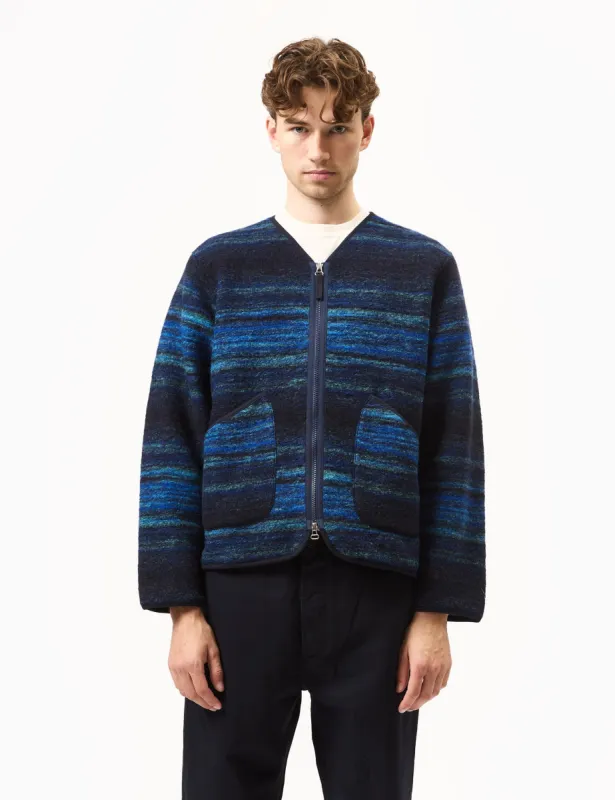 Universal Works Military Liner Jacket (Mississippi Fleece) - Blue sold by Article London