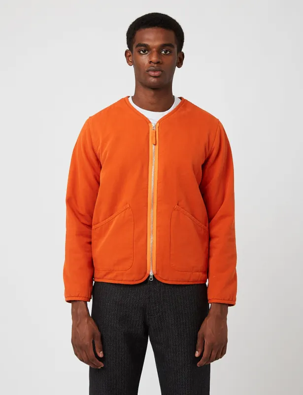 Universal Works Military Liner Jacket (Canvas Sherpa) - Orange sold by Article London